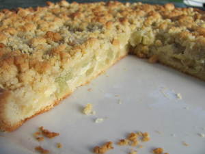 Tarte crumble pomme rhubarbe